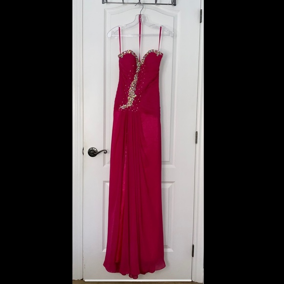 Robe de bal fushia / prom dress / Bridesmaid - Picture 3 of 4